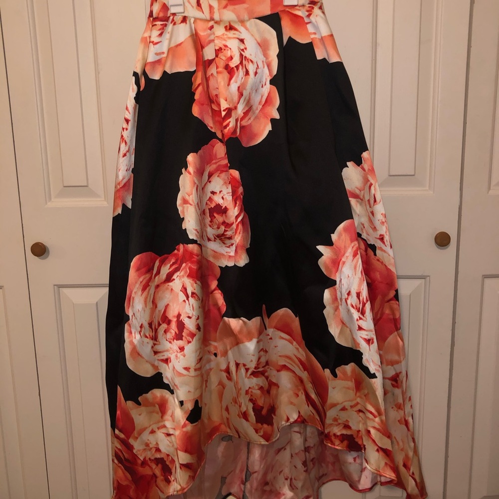 High Low Floral Skirt